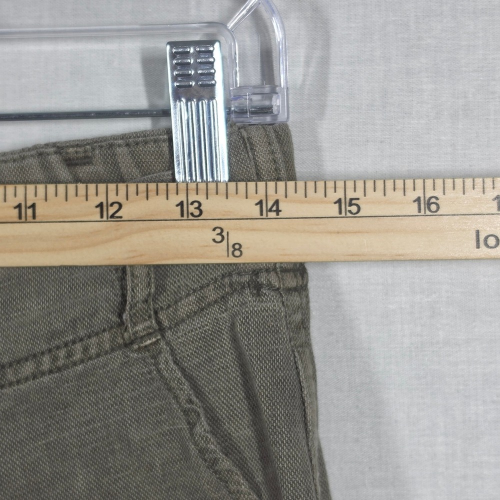C&C California Pants Women Small Blended Linen Earthy Olive Green Relaxed Boho - Picture 6 of 10